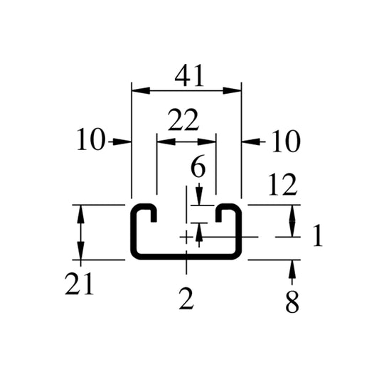 Strut Channel Solid Wall GA 14 x 10FT