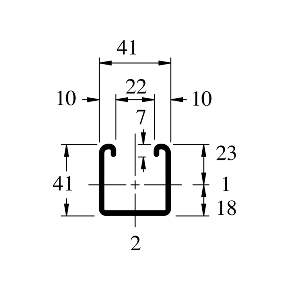 Strut Channel Solid Wall GA 14 x 10FT