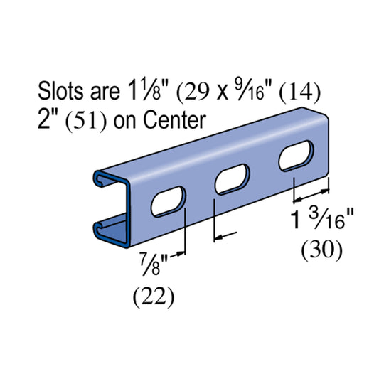 Strut Channel Slotted GA 14 x 10 ft